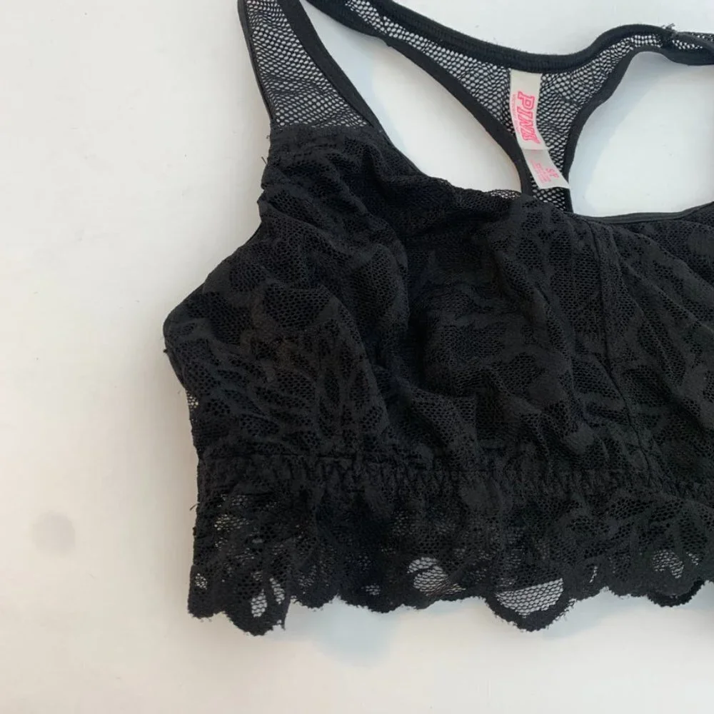 Victoria's Secret Black Lace & Mesh Racerback Bralette